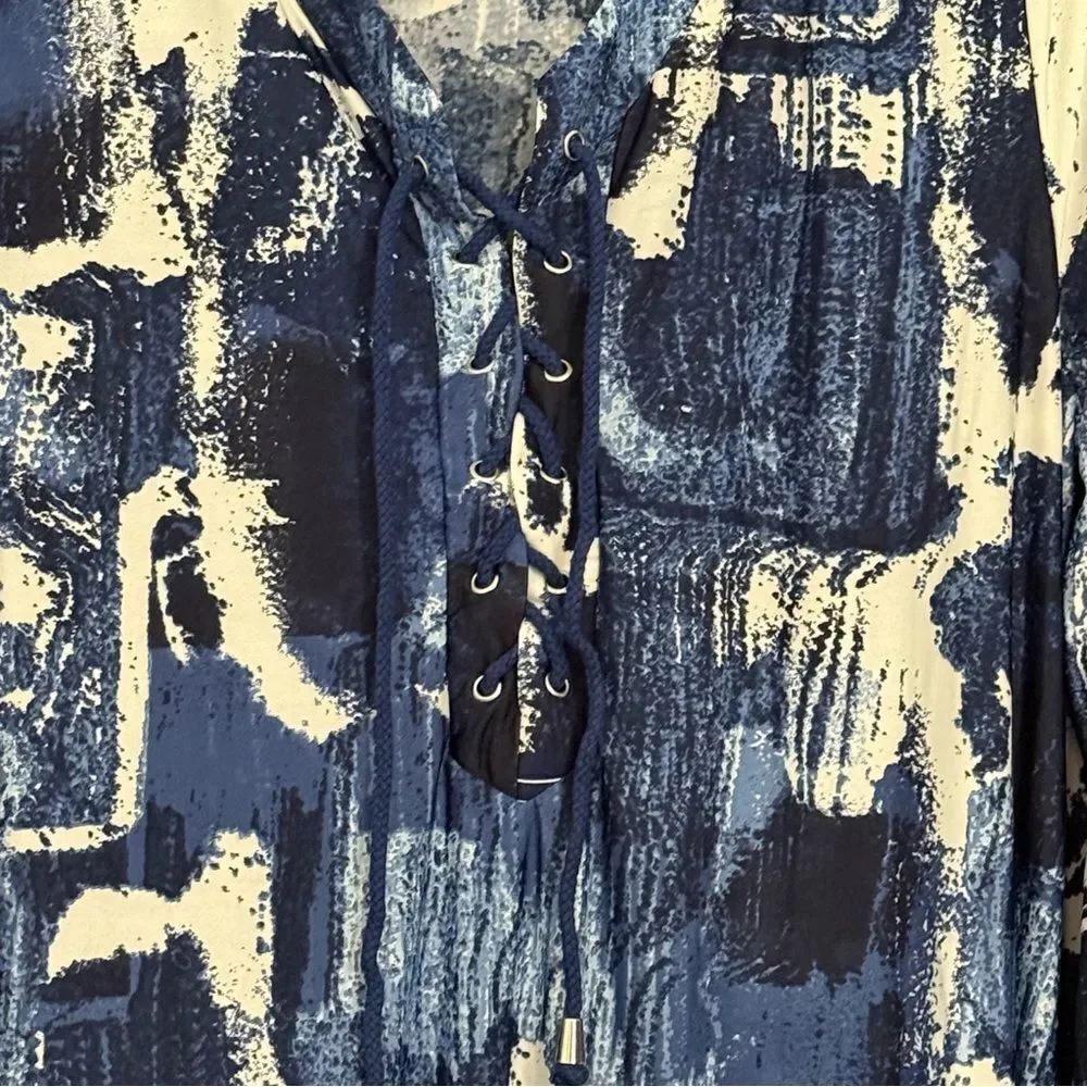 Beach Break Navy Tie Dye Beach Coverup Tunic